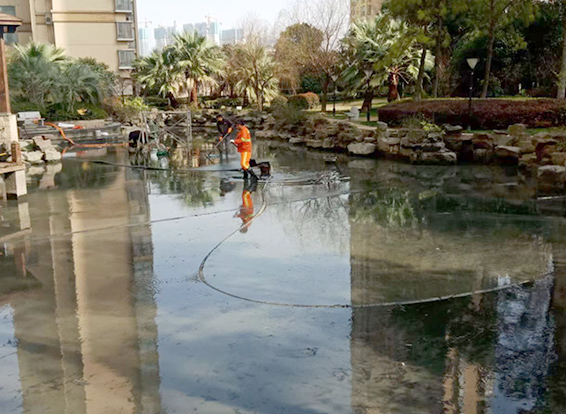 赵县景观池淤泥清理